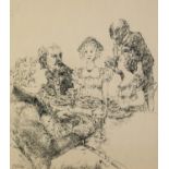 HELEN JARMAN (TWENTIETH/ TWENTY FIRST CENTURY) PEN AND INK, heightened in white ?Vanity Fair? Signed