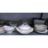 ROYAL DOULTON 'HAMPTON COURT' DINNER WARES, TUREEN, DINNER PLATES ETC... TWO 'BONE CHINA ENGLAND'