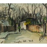 UNATRIBUTED (TWENTIETH CENTURY) WATERCOLOUR DRAWING ?Campden Hill. W.8? Signed and titled 8 ¼? x