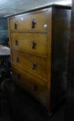 AN OAK CHEST OF FOUR GRADUATED LONG DRAWERS, 2?6? WIDE