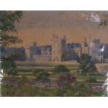 G. YATES (TWENTIETH CENTURY) WATERCOLOUR DRAWING Castle in a landscape Signed and indistinctly dated