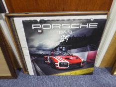 2022 PORSCHE ?ONE OF 1? WALL CALENDAR, with bronzed token, 22? x 23 ¼?, as new, with postage card