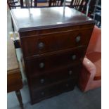 A LINE INLAID MAHOGANY HI-FI CABINET WITH LIFT-UP TOP, FALL FRONT SECTION AND CUPBOARD BELOW, THE