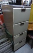 VICKERS FRONTLINE METAL FOUR DRAWER FILING CABINET WITH KEY