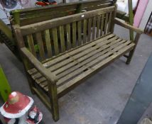 A TEAK GARDEN BENCH