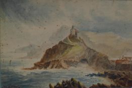 W.H. HOYLE (TWENTIETH CENTURY) WATERCOLOUR DRAWING Lantern Hill, Ilfracombe, North Devon Signed 8? x