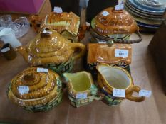 SEVEN PIECES OF BURLINGTON WARE AND OTHER 'COTTAGE' POTTERY (7)