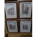 RON THORPE, SET OF SIX COLOUR PRINTS AFTER WATERCOLOUR DRAWINGS, SCENES OF BYGONE MANCHESTER