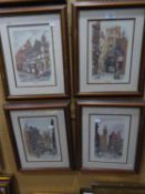 RON THORPE, SET OF SIX COLOUR PRINTS AFTER WATERCOLOUR DRAWINGS, SCENES OF BYGONE MANCHESTER