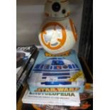 MODERN STAR WARS COLLECTABLES- BB-8 BATTERY OPERATED MODEL, TIN CONTAINING STORY BOOK, ACTIVITY