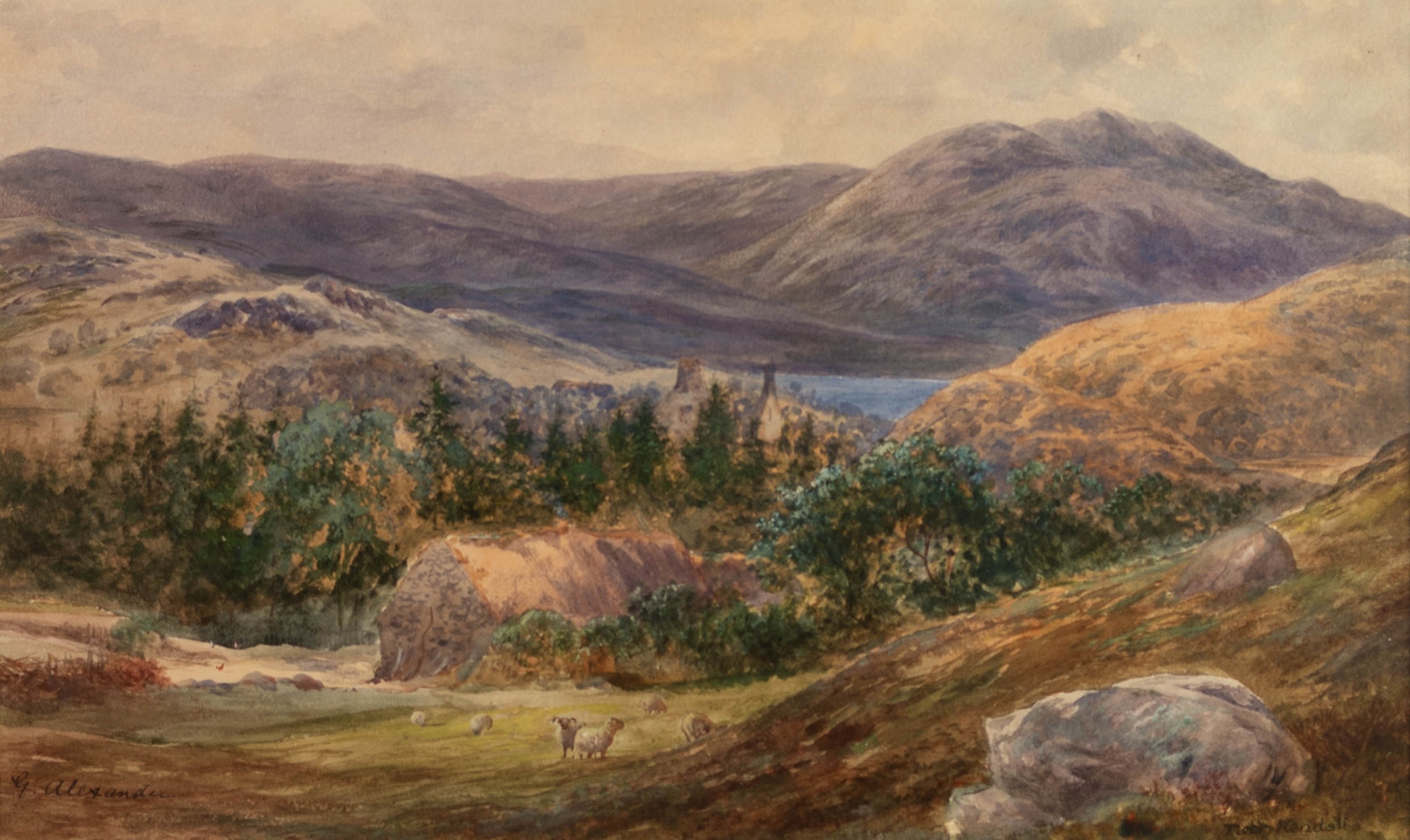 G. ALEXANDER (Early 20th Century) TWO WATERCOLOUR DRAWINGS Near Kendal and another lakeland scene - Image 3 of 4