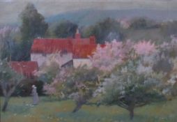 CHARLES H. WHITWORTH (act. 1873-1913) OIL PAINTING ON CANVAS ?A Hillside Orchard? Signed and