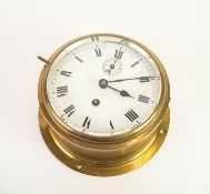 TWENTIETH CENTURY BRASS CASED SHIP?S PORTHOLE CLOCK, of typical form with subsidiary seconds dial