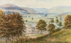 F. CAWTHORNE (EARLY TWENTIETH CENTURY) WATERCOLOUR DRAWING ?Whitewell Valley?, with the Inn in the