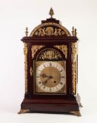 EARLY 20th CENTURY GEORGIAN REVIVAL MAHOGANY AND GILT METAL MOUNTED BRACKET/MANTEL CLOCK, having 8