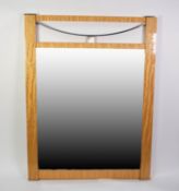 ?GIORGIO COLLECTION? NUOVA MODERNINDUSTRIA DESIGN, ITALIAN BLONDE SATIN WALNUT PIER MIRROR, with