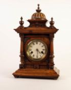 EARLY TWENTIETH CENTURY WALNUT CASED ?GREENWICH? MANTLE CLOCK, RETAILED BY W.E. WATTS, NOTTINGHAM,