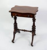 EARLY NINETEENTH CENTURY ROSEWOOD LADY?S WRITING OR WORK TABLE, the top of serpentine outline, set