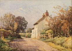 WALTER EASTWOOD (1867-1943) WATERCOLOUR DRAWING ?Primrose Hill Farm, Warton, Nr Lytham? Signed,