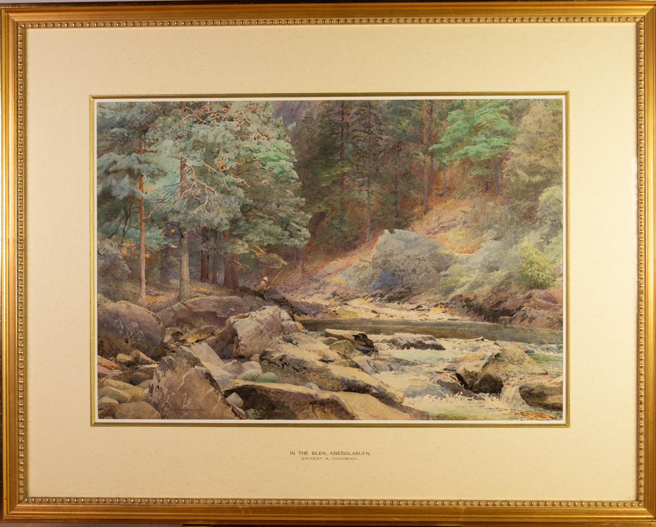 ERNEST ALBERT CHADWICK R.I. (1876 - 1956) WATERCOLOUR DRAWING In the Glen, Aberglaslyn Signed - Image 2 of 2