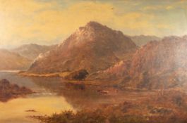 W. MURRAY (NINETEENTH CENTURY) OIL PAINTING ON RELINED CANVAS Cattle at water in a highland loch