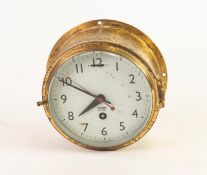 SMITHS ASTRAL BRASS CASED SHIP?S CLOCK, the 6? Arabic dial with centre seconds and slow/ fast