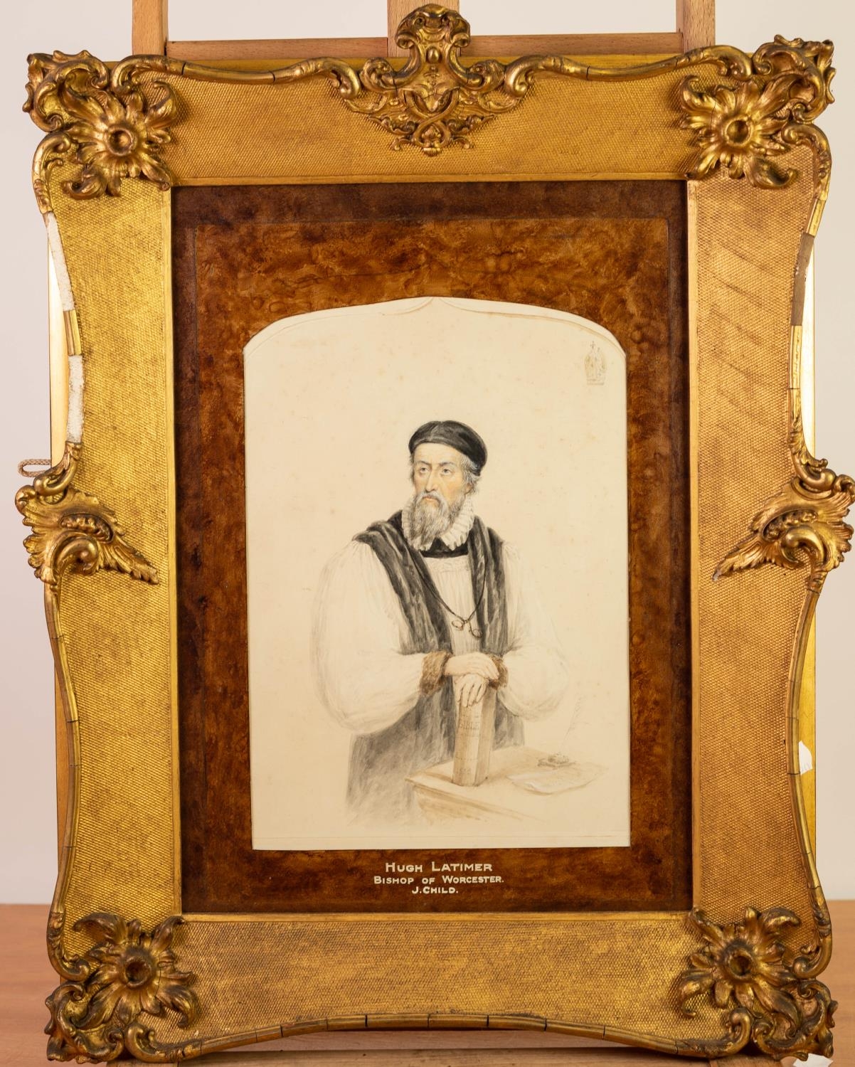 J. CHILD (NINETEENTH CENTURY) WATERCOLOUR DRAWING ?Hugh Latimer, Bishop of Worcester? Unsigned, - Image 3 of 4