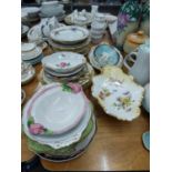 COLLECTION OF NINETEENTH CENTURY AND LATER CHINA PLATES, STANDS AND COMPORTS, to include: MEISSEN (