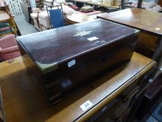 VICTORIAN MAHOGANY BRASS MOUNTED WRITING BOX, 17 ¾? LONG