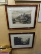 TWO FRAMED GROSVENOR PRINTS (1907) viz   (B.W. LEADER) RIVER RUNNING INTO DERWENT WATER AND ALFRED