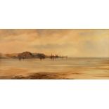 E. WARREL (EARLY TWENTIETH CENTURY) WATERCOLOUR DRAWING Estuary scene with sailing boats in the