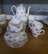 FIFTEEN PIECE ISLINGTON CHINA COFFEE SET FOR SIX PERSONS, including COFFEE POT, floral printed (15)