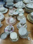 COLLECTION OF NINETEENTH CENTURY AND LATER CHINA TEA CUPS AND SAUCERS, including examples by ROYAL