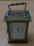 A MODERN BRASS CASED CARRIAGE TIMEPIECE CLOCK, THE DIAL INSCRIBED 'MATHEW NORMAN, LONDON',