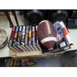 EIGHT 'STAR TREK' BOOKS AND FIVE MARVEL BOOKS AND A RUGBY BALL  (14)