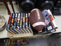 EIGHT 'STAR TREK' BOOKS AND FIVE MARVEL BOOKS AND A RUGBY BALL  (14)