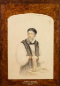 J. CHILD (NINETEENTH CENTURY) WATERCOLOUR DRAWING ?Hugh Latimer, Bishop of Worcester? Unsigned,