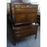 AN EARLY 20TH CENTURY MAHOGANY DRESSING CHEST WITH SWING MIRROR,  TWO SHORT AND TWO LONG DRAWERS