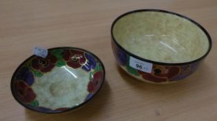 TWO 1930's R.P. Co, (REGAL WARE) POTTERY 'POPPY' PATTERN BOWLS (2)