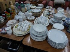 THOMAS, GERMAN WHITE CHINA DINNER WARES, A PLANT CHINA COFFEE SET (15 PIECES) AND MISC DOMESTIC