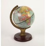 UNUSUAL 1930s WILLIAM CRAWFORD & SONS LTD., TABLE GLOBE BISCUIT TIN, 8in (20.3cm) high