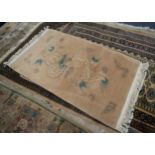 'JADE' SUPER WASHED CHINESE HAND-MADE PURE WOOL RUG, mushroom coloured with an embossed dragon in