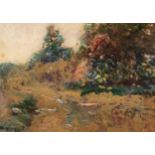 ALBERT WOODS (1871-1944) WATERCOLOUR DRAWING Rural landscape Signed 5? x 7? (12.7cm x 17.8cm)