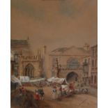 MONOGRAMMED AB (NINETEENTH CENTURY) WATERCOLOUR DRAWING ?Dorchester Fair? Monogrammed, titled and