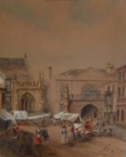 MONOGRAMMED AB (NINETEENTH CENTURY) WATERCOLOUR DRAWING ?Dorchester Fair? Monogrammed, titled and