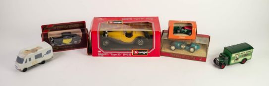 CORGI DIE CAST MODEL BEDFORD 'O' SERIES VAN, 'New Razor Gillette'; a BOXED BRUAGO BUGATTI 'Type