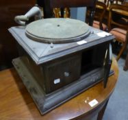 HMV GRAMOPHONE UNIT, (NOT WORKING - MISSING AMPLIFIER AND SOUND BOX)