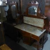 WALNUTWOOD CARVED DRESSING CHEST HAVING CENTRAL MIRROR, FOUR JEWEL DRAWER AND TWO SHORT OVER TWO