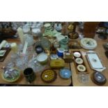 LORD NELSON, SIX DECORATIVE WALL PLATES, GRINDLEY JUG, CUT GLASS FRUIT BOWL AND VARIOUS GLASS AND