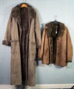 WOOLEA LAMBSKIN PRODUCTS LADY'S REAL LAMBSKIN JACKET with dark brown wool interior and brown suede